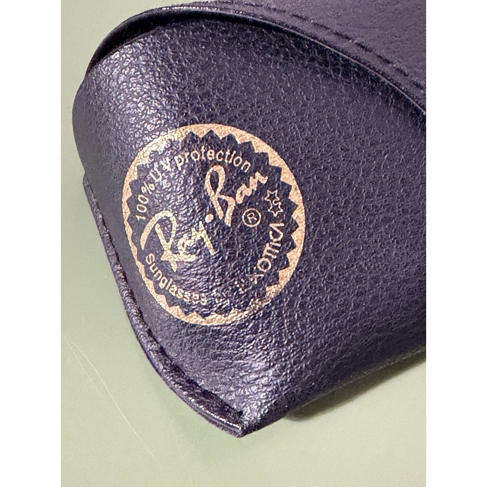 Original Ray-Ban Leather Sunglass Soft Case Black Snap Pouch - Picture 2 of 4